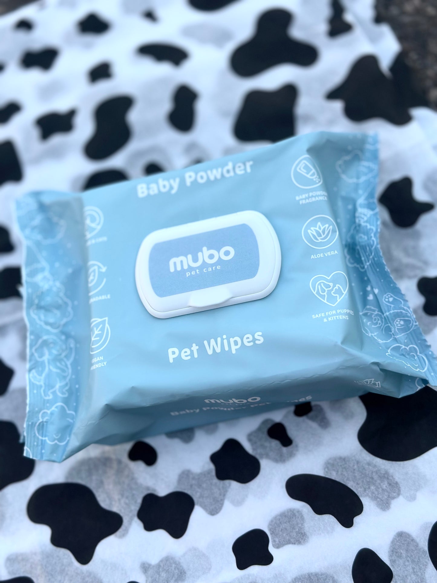 MUBO Chusteczki Mokre dla Zwierząt – Baby Powder 100szt
