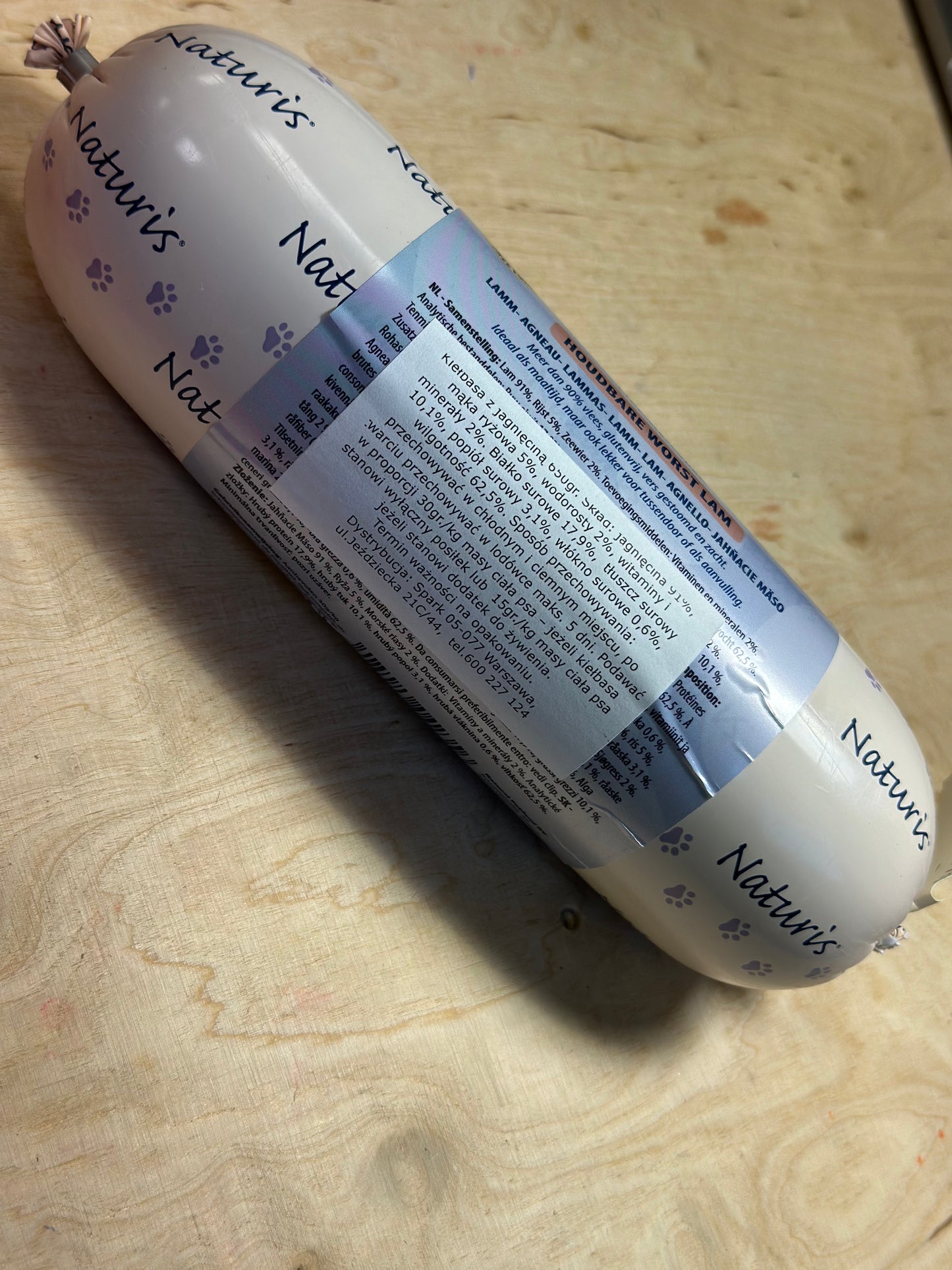 Naturis Kiełbaska dla psa – Jagnięcina 650G