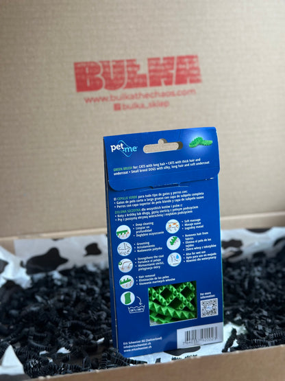Pet+Me – Silikonowa Szczotka dla Psów z Długą Sierścią (zielona)