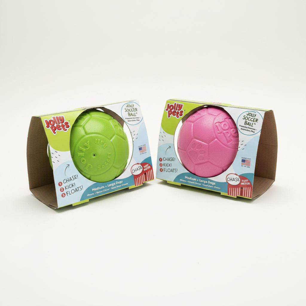 Jolly Pets Soccer Ball – zielona i różowa na jasnym tle